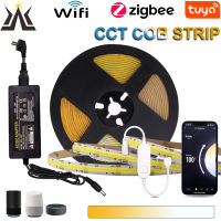 Tuya CCT COB Strip LED Light Kit Zigbee Wifi Smart Lighting Dimmable DC 24V Work with Alexa Assistant Hub* SmartThings