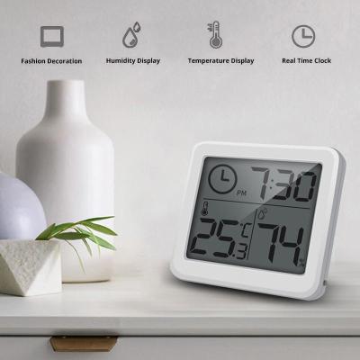 BOKALI เครื่องวัดอุณหภูมิเครื่องวัดความชื้นเครื่องวัดความชื้นสัมพัทธ์ความชื้นและอุณหภูมิ Monitor นาฬิกา