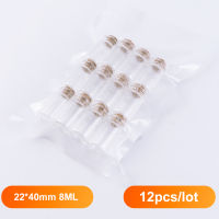 40*22mm 7ml Corks Glass Bottles Stopper Crafts Jars Cork Mini Transparent Empty DIY Small Glass Practical Vial Bottle 12pcsLot