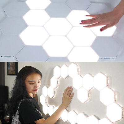 Quantum Lamp LED Night Light Hexagonal Lamps Modular Touch Sensitive Lighting Magnetic Hexagons Creative Decoration Wall Lampara