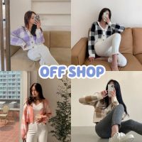 เสื้อแขนยาว เสื้อกันหนาว เสื้อกันหนาว ผญ เสื้อกันหนาว ผช OFF SHOP พร้อมส่ง (OFF-28816) เสื้อไหมพรมแขนยาว คอวี ลายตารางน่ารักสีน่ารักสุดๆ