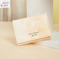 ASHLEY กระเป๋าสตางค์สำหรับผู้หญิงหนัง PU ลายหินอ่อนแบบพกพาที่ใส่ Dompet Koin ที่ใส่บัตรที่ใส่บัตรได้ของขวัญแบบเรียบง่าย