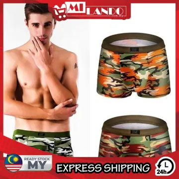 Panties For Men Printed Breathable Camouflage Low Waist Knitted