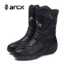 ARCX สีดำ Cowhide หนังป้องกันการลื่นไถล Anticollision สวมทนเท้าอุปกรณ์ป้องกันผู้หญิงรองเท้าผู้หญิงรองเท้าขี่รถจักรยานยนต์