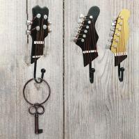 3pcs Guitar Head Shape Hooks Resin Wall Mounted Clothes Hat Sundries Hanger Key Sundries Hook Home Decoration