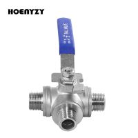 1/2" 3/4" BSPT Male Thread Three 3 Way Ball Valve DN15 DN20 Stainless Steel 304 Valve Handle Valves L T Port