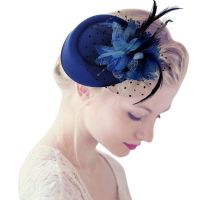 ⊕﹉ Ott Fascinator หมวกประดับขนนกดอกไม้สําหรับผู้หญิง