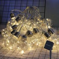 Solar Lights Outdoor 10/30 Bulbs Hanging Solar Garden Light Waterproof Vintage Ball LED String Lights for Yard Tents Party Decor