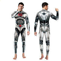 ภาพยนตร์ VICTOR Stone Cyborg คอสเพลย์3D jumpsuit ผู้หญิงผู้ชาย VICTOR Stone เครื่องแต่งกายฮาโลวีน zenti PARTY bodysuits