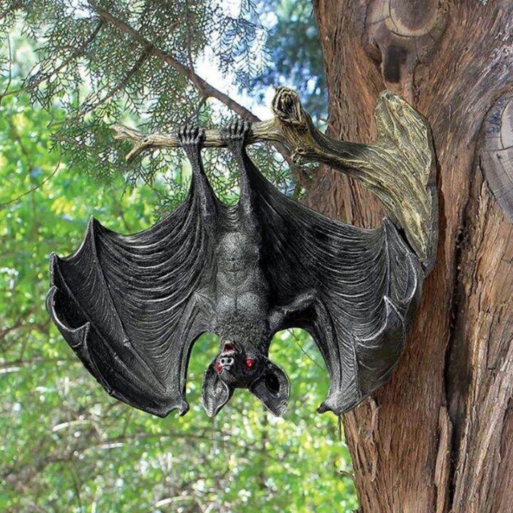 garden-statue-bat-tree-decorations-upside-down-bat-wall-tree-decor-resin-tree-ornaments-bat-outdoor-home-decor-pendant