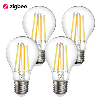 Oeeone ZigBee Smart LED Filament Bulb E27 Retro Edison Lamp Works with Echo Plus SmartThings Alexa Assistant, A60 220V 7W