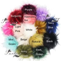 Furling DIY 12PCS Faux Raccoon Fur 11CM Fluffy Pom Pom Ball for Hat Beanie Accessories Women Keychain Hand Bag Charms