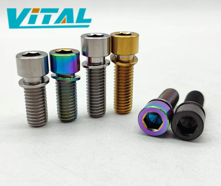 1pc Vitaltitanium Grade 5 Titanium Bolt With Captured Washer M8 X 20mm ...