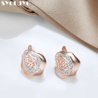 SYOUJYO 585 Roes Gold Silver Luxury Glossy Earrings For Women 2021 Trend Natural Zircon Elegant All Matching OL Crystal Jewelry