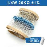 100pcs 20K ohm 20KR 1/4W Metal Film Resistor 1%