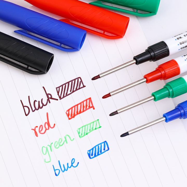 4pcs-set-32mm-long-head-markers-pen-bathroom-woodworking-decoration-multi-purpose-deep-hole-marker-pens-black-red-green-ink