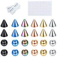 Fake Nose Eyebrow Ring Fake Lip Labret Studs Replacement Ball with 40pcs Sticker Non Piercing Body Jewelry Fake Skin Piercing