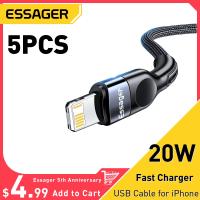 yqcx001 sell well - / Essager 5PCS 2.4A USB Cable for iPhone14 13 12 Pro Max Cable PD 20W Fast Charging Cable For iPhone Charger Cable USB Data Wire