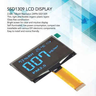 จอแสดงผล LCD ออร์แกนิคให้ความสว่างในตัว24PIN แก้วแสดงผล LCD ออร์แกนิกก่อสร้างฟรี2.42in ความละเอียด128X64ยืดหยุ่นสำหรับ DIY