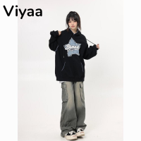 Viyaa เสื้อฮู้ด เสื้อแขนยาวอบอุ่น หลวมและสบาย ล้ำสมัย สไตล์ เท่ ทันสมัย WWY23912AE 38Z230918