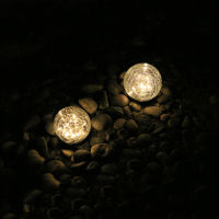 Outdoor LED Solar Court Crack Glass Ball Light Garden Grass Lamp Balcony Layout Decoration Christmas Waterproof Light