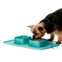 [COD] Dual-purpose Bowl Going Out Silicone Folding Dog Food Utensils Drinking