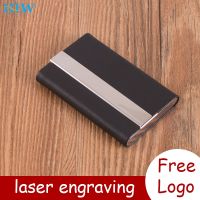 【CW】♤♚☫  Engraved Luxury ID Cardholder Wallet Leather Business Credit Card Holder Name Organizer