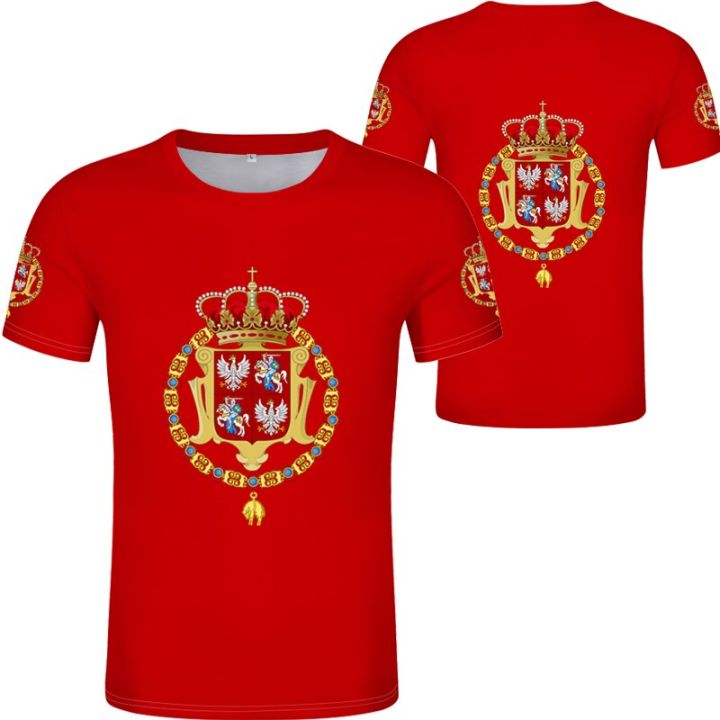 2023-poland-lithuania-federation-flag-t-shirt-free-custom-name-poland-number-flag-t-shirt-printed-poland-logo-red-text-white-clothes-unisex