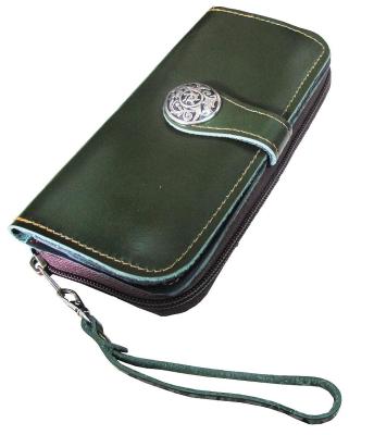 You Link    กระเป๋าหนังแท้ๆ ราคาสุดคุ้ม ใส่ธนาบัตรต่างๆ ได้จุใจ  Beautiful Genuine Cowhide Leather Clutch wallet (Long Wallet)   สีเขียว