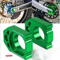 ตัวปรับโซ่บล็อกเพลารถจักรยานยนต์ CNC สีเขียวสำหรับ KAWASAKI KX125 KX250 2003 2004 2005 2006 2007 2008 KX 125 250 Eqtz5f จักรยานสกปรก