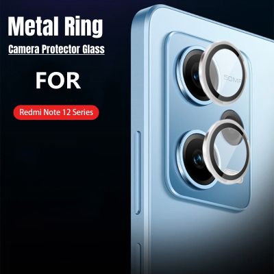 ฟิล์มติดกล้อง3 In 1สำหรับ Redmi Note 12 Pro Plus Note12 5G 4G 2023G อุปกรณ์ป้องกันฝาครอบ Xiaomi วงแหวนโลหะ HD ป้องกันกระจกนิรภัยฟิล์มป้องกันรอยขีดข่วน