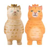 Wooden Cat Ornaments Decorative Handmade Cat Figurine For Home Decor Table Centerpieces Decor For Dressers Bedroom Kids Room intensely