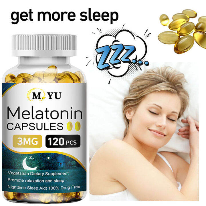Melatonin vitamin b6 capsules relieve stress, improve sleep and improve