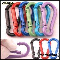 WUXU 10Pcs อะลูมิเนียมอัลลอยด์ หัวเข็มขัดนิรภัยสำหรับเล่นกีฬา มี6สี หลายสี ปุ่มปีนเขา ที่มีคุณภาพสูง พวงกุญแจแบบห้อย เครื่องมือกลางแจ้งสำหรับกิจกรรมกลางแจ้ง