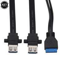 [HOT HAIXWLXKWW 589] 2พอร์ต USB 3.0แผงด้านหน้า USB3.0 Hub อะแดปเตอร์ขยายตัวยึดสำหรับเดสก์ทอป3.5นิ้วฟลอปปี้