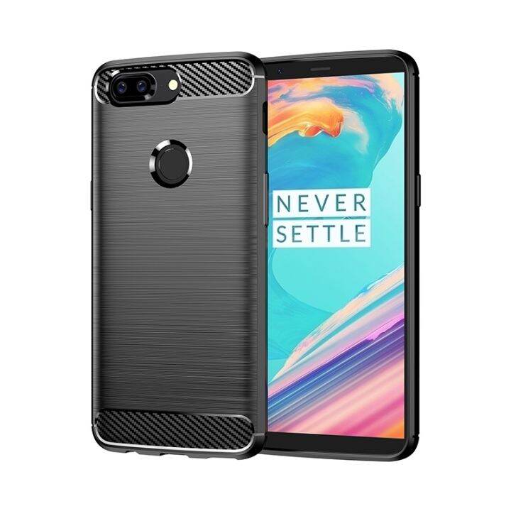 เคส-oneplus-5t-คาร์บอนไฟเบอร์กันกระแทกสำหรับฝาครอบเคสมือถือซิลิโคนนิ่ม-oneplus-5t