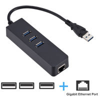 BGGQGG USB Gigabit Ethernet Adapter 3 Ports USB 3.0 HUB USB to Rj45 Lan Network Card for Macbook Mac Desktop