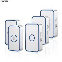 [MEESS] CACAZI Smart Wireless Doorbell 60 Chimes 5 Volume 0 110Db Waterproof Home Door Ring Bell US EU UK Plug 1 2 Button 1 2 Receiver