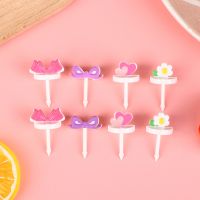 1 Set Cute Cartoon Animal Children Fruit Fork Plastic Bento Dessert Toothpicks Food Picks for Kids