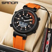 SANDA Men Wristwatches Fashion Small silicone strap Display ¤◎❂