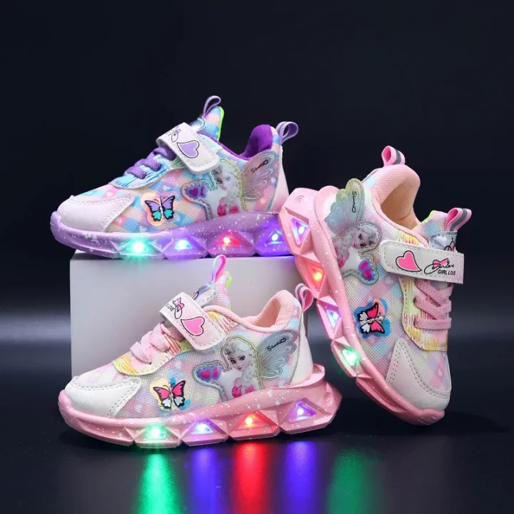 Toddler Girls Cartoon Cute Pattern Glowing Sneakers Kids, 58% OFF