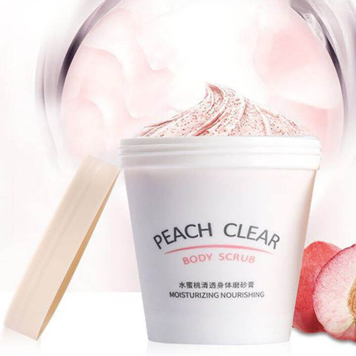 จัดส่งทันที-สคับขัดผิว-peach-clear-สครับผิวกาย-สครับขัดผิวขาว200g-ผิวนุ่มเนียนกระจ่างใส-สกินสครับตัว-สครับผิวขาวไว-ครีมขัดผิวขาว-ขาลาย-รอ