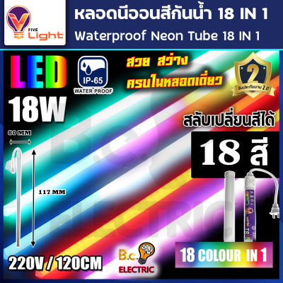 หลอดไฟ LED หลอดนีออนสี หลอดไฟงานวัด ขั้วกันน้ำ พร้อมปลั๊กเสียบ V-LIGHT 18 วัตต์ มีสี 18 สีในหลอดเดียว ไฟงานแต่ง ไฟงานบวช ไฟประดับ หลอดไฟ นีออน