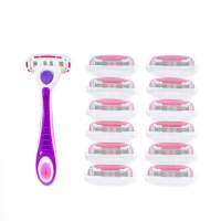 Personna : PSNPL5GW12* ชุดมีดโกน Personna Womens 5 Blade Razor Handle with 12 Replacement