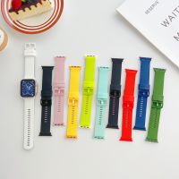 fgjdtrdh Suitable for Plain Double Color Same Buckle Silicone Watch Strap Apple Iwatch SE 8 7 6 5 4 3 2 1 Inches 49 45 44 42 41 40 38mm