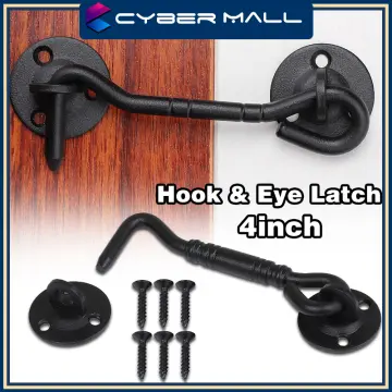 75mm 150mm Barn Door Latch Privacy Hooks Stainless Steel Window Hook Lock Sliding  Cabin Door Hook Eye Latch With Install Screws