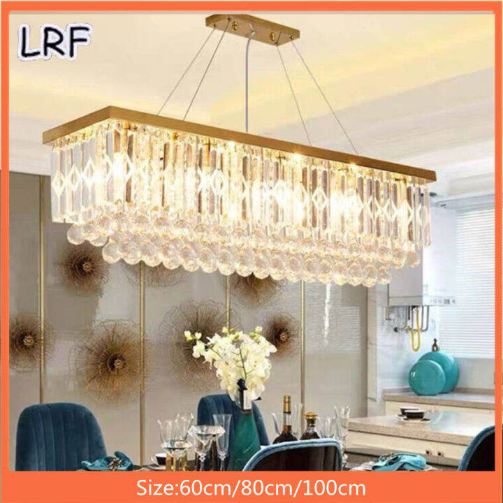 LRF Chrome/ Gold/Black Rectangle Kitchen Modern Chandelier for Living