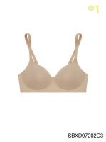 Sabina เสื้อชั้นใน Invisible Wire (ไม่มีโครง) Seamless Fit รุ่น Perfect Bra รหัส SBXD97202 สีเนื้อเข้ม