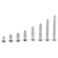 50 buah M3 x 6/8/10/12/16/20/25/30 Set sekrup baja tahan karat Countersunk Slot kepala Star Drive mesin pengencang sekrup