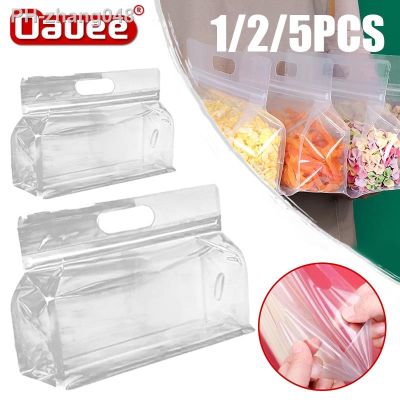 1/2/5PCS Fresh Bag Silicone Food Storage Leakproof Containers Reusable Stand Up Zip Shut Bag Cup Food Storage Bags Fresh Wrap